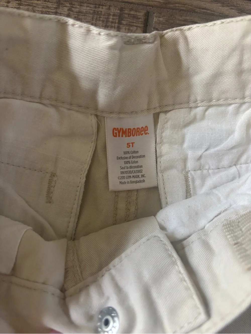 Gymboree Cream Pants with Embroidered Bears